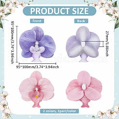 2組2色PUレザーフラワーシューズバックルクリップ  靴の装飾  ミックスカラー  95~100x95~100x27mm  1ペア/カラー&nbsp;DIY-NB0015-14