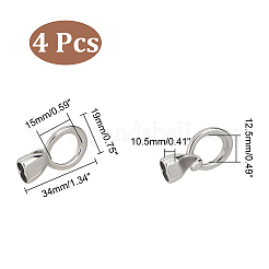 304ステンレススチールSフック留め具4個  ステンレス鋼色  34x19x10.5mm  穴：12.5mm&nbsp;STAS-UN0047-14