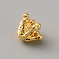 真鍮製カボション  花芽  ゴールドカラー  4x5x4mm&nbsp;KK-WH20002-21