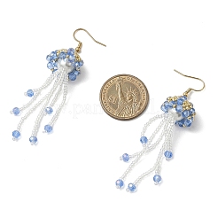 304 Stainless Steel Glass Seed Beads Jellyfish Dangle Earrings&nbsp;EJEW-MZ00553-04