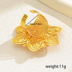 Exaggerated Iron Flower Open Cuff Ring for Festivals&nbsp;BB3093
