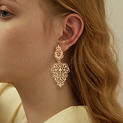 6Pairs 3 Colors Alloy Dangle Stud Earrings for Women&nbsp;EJEW-HY0001-16