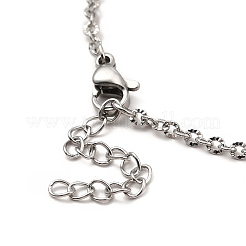 CCB Pearl & 304 Stainless Steel Charm Anklet for Women&nbsp;AJEW-C021-22P