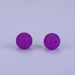 丸いシリコン焦点ビーズ  インディゴ  15mm  穴：2mm&nbsp;SI-JX0046A-130