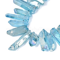 Spray Painted Electroplate Natural Quartz Crystal Points Beads Strands&nbsp;G-Q610-02D