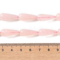 天然石ローズクォーツビーズ連売り  ティアドロップ  20~21x7~8.5mm  穴：1mm  約19個/連  15.39~15.55''（39.1~39.5センチメートル）&nbsp;G-B192-A03-01
