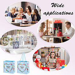 Heart Flower Thank You Printed Paper Storage Gift Tote Bags for Wedding Party Gift Wrapping Bags&nbsp;ABAG-WH0038-77B