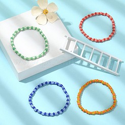 ガラスシードビーズストレッチブレスレット  ミックスカラー  内径：2インチ（5.2cm）&nbsp;BJEW-JB09510