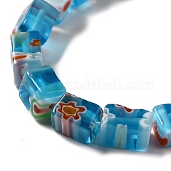 Handmade Millefiori Glass Beads Strands&nbsp;LAMP-F026-01B
