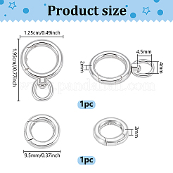 2Pcs 2 Styles 925 Sterling Silver Spring Gate Clasps&nbsp;STER-PH0004-94