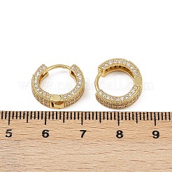 Brass Micro Pave Clear Cubic Zirconia Hoop Earrings&nbsp;EJEW-S277-09G-A
