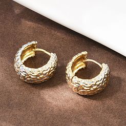 Brass Enamel Hoop Earrings&nbsp;EJEW-D336-02G