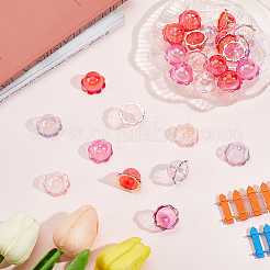 60Pcs 4 Colors UV Plating Acrylic Bead Caps&nbsp;PACR-PA0001-12A