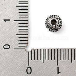 316サージカルステンレスビーズ  菱形模様とラウンド  アンティークシルバー  6x5.5mm  穴：1.8mm&nbsp;STAS-S173-19AS