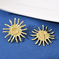 Brass Sun Stud Earrings&nbsp;EJEW-F400-20G