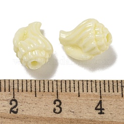 合成サンゴ彫刻ビーズ連売り  染め  シェル形状  レモンシフォン  13x10x8mm  穴：0.8mm  約30個/連  14.06''（35.7センチメートル）&nbsp;CORA-I023-06
