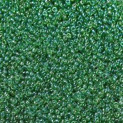 MIYUKIラウンドロカイユビーズ  日本製シードビーズ  （rr179l）透明な薄緑ab  11/0  2x1.3mm  穴：0.8mm  約50000個/ポンド&nbsp;SEED-G007-RR0179L