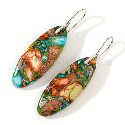 Bohemian Oval Floral Emperor Stone Dangle Earrings&nbsp;PV7367-2