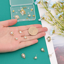 12Pcs 6 Style Alloy Stud Earring Findings&nbsp;EJEW-CA0001-06