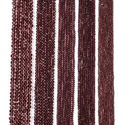 透明ガラスビーズ連売り  多面カット  ロンデル  ロージーブラウン  2.9~3.3x2mm  穴：0.5mm  約135~140個/連  32~34cm&nbsp;GLAA-R135-2mm-18