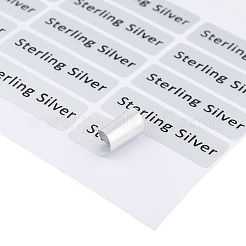 ペット用スターリングシルバーステッカー  ジュエリー包装用メタリック製粘着ラベル長方形  ブラック  30x10mm  20pcs /シート&nbsp;DIY-NH002-01A