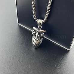 Vintage Owl Pendant Punk Necklace 304 Stainless Steel Unisex Jewelry Accessory&nbsp;AR8144