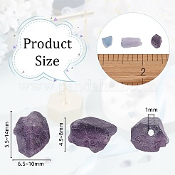 1連売りの未加工の天然蛍石ビーズ連売り  ナゲット  5.5~14x6.5~10x4.5~8mm  穴：1mm  約44~46個/連  14.96''~16.14''（38~41センチメートル）&nbsp;G-OC0004-83
