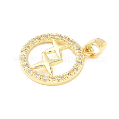 Brass Micro Pave Cubic Zirconia Pendants&nbsp;KK-D357-16G-G