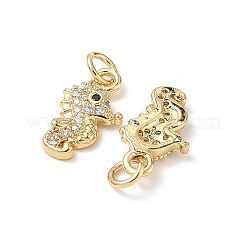 Brass Micro Pave Cubic Zirconia Pendants&nbsp;KK-C104-11G