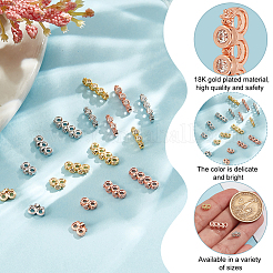 18Pcs 3 Styles 3 Colors Rack Plating Brass Pave Clear Cubic Zirconia Spacer Bars&nbsp;KK-GO0002-12