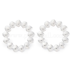 女性用304ステンレススチールスタッドピアス  シェル形状  ステンレス鋼色  34.5x35mm&nbsp;EJEW-K306-18P