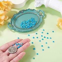 アフガニスタン合成ターコイズビーズ100個  染め  ソーサービーズ  ディープスカイブルー  4.5x1.5mm  穴：0.5mm&nbsp;G-TA0003-39