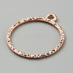 合金空枠ペンダント  UVレジンDIY用  エポキシ樹脂  ローズゴールド  リング  28x25x1.5mm  穴：2mm&nbsp;FIND-TAC0017-41C-RG