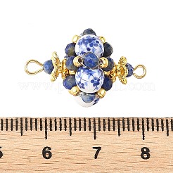 Glass & Porcelain & Natural Lapis Lazuli Connector Charms&nbsp;PALLOY-MZ01368