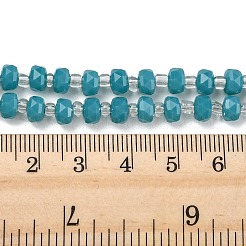 ミックススタイルのガラスビーズ連売り  ロンデル  多面カット  ミックスカラー  5.5x4mm  穴：1.2mm  約99~103個/連  56~63cm&nbsp;GLAA-P076-01
