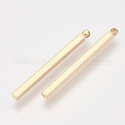 真鍮バーペンダント  長方形  18KGP本金メッキ  30x2x2mm  穴：0.8mm&nbsp;X-KK-S348-384C