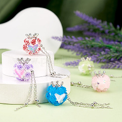 5Pcs 5 Colors Handmade Luminous Polymer Clay Rhinestone Beads&nbsp;CLAY-TA0001-59