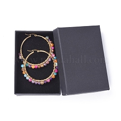 Beaded Hoop Earrings&nbsp;X-EJEW-JE03830-06