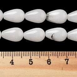 天然石ホワイトジェイドビーズ連売り  ティアドロップ  12x8mm  穴：1.2mm  約33~34個/連  15.16~16.54''（38.5~42センチメートル）&nbsp;G-B106-A31-02