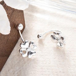 S999 Fine Silver Stud Earrings&nbsp;EJEW-F356-01S
