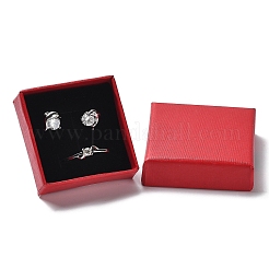 厚紙のジュエリーセットボックス  内部のスポンジ  正方形  レッド  5.05~5.1x5.1x1.67cm&nbsp;CBOX-C016-02A-01