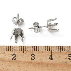 316サージカルステンレススタッドピアス金具  ステンレス鋼色  6.5x16.5mm&nbsp;STAS-Z118-03P-01