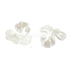 ABSプラスチックビーズキャップ  3  - 花びらの花  貝殻色  22x23.5x6.5mm  穴：2mm&nbsp;OACR-I014-01