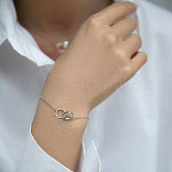 S925 Silver Gold Plated Moebius Loop Jewelry Set Bracelet Necklace Daily Wear Elegant Accessories&nbsp;TF4360-1