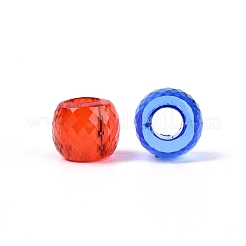 クリアアクリルヨーロピアンビーズ  バレル  大穴ビーズ  多面カット  ミックスカラー  13x11mm  穴：5.5mm  約462個/500g&nbsp;OACR-Q200-09