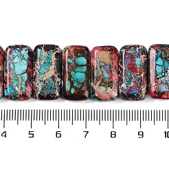 ナチュラルインペリアルジャスパービーズ連売り  染め  長方形  レッド  20.5x10.5x6mm  穴：1.1mm  約20個/連  8.07インチ（20.5cm）&nbsp;G-L604-F01-01A