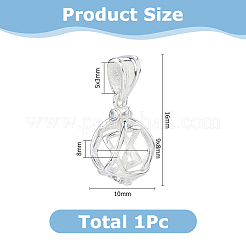 925 Sterling Silver Empty Bead Cage Pendants&nbsp;STER-WH0005-61