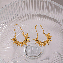 Vintage European Style Sun 304 Stainless Steel Hoop Earrings&nbsp;LS-KG5327-1