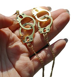 Handcuffs Alloy Curb Chain Dangle Stud Earrings&nbsp;FS-WG10D04-02