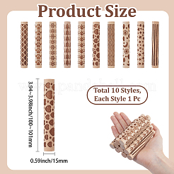 10Pcs 10 Styles Wood Rolling Pin&nbsp;AJEW-GF0014-29